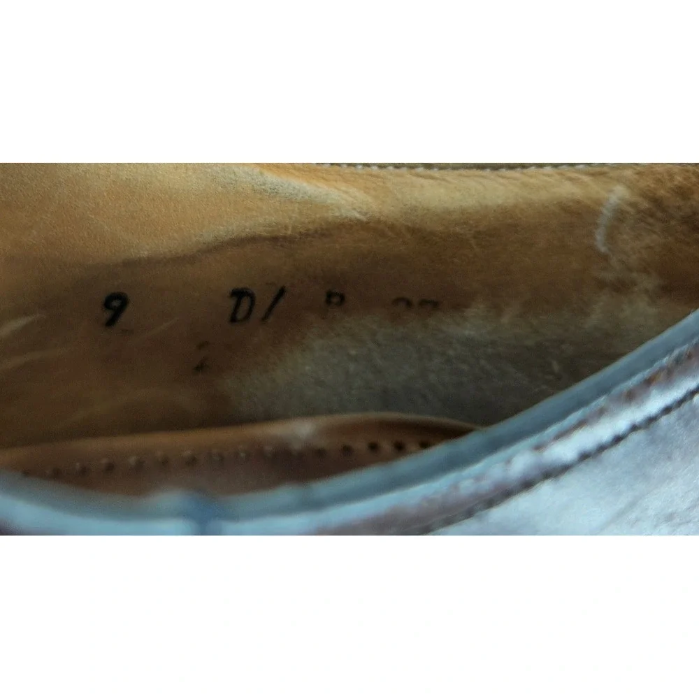 Johnston & Murphy Optima Oxford Mens 9 D Brown Leather Cap Toe Dress Shoes